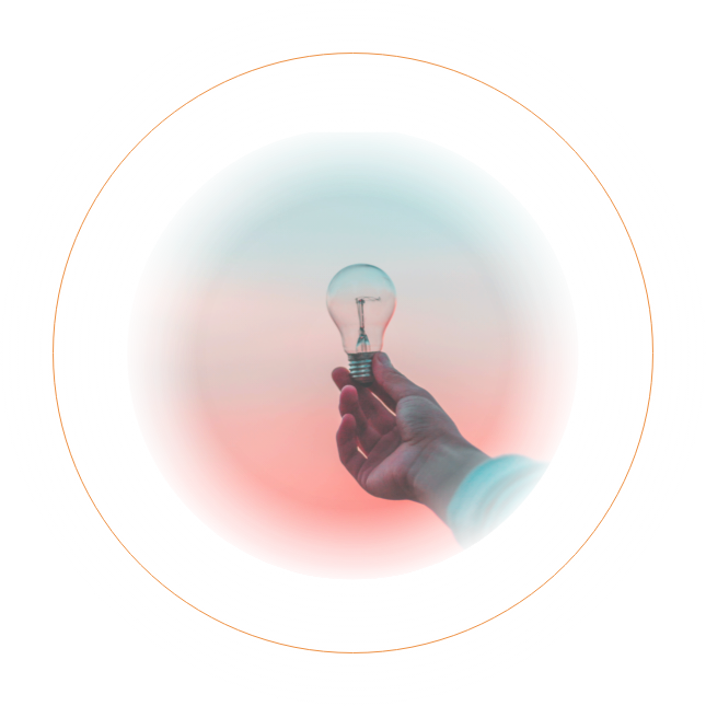 Hand holding lightbulb image