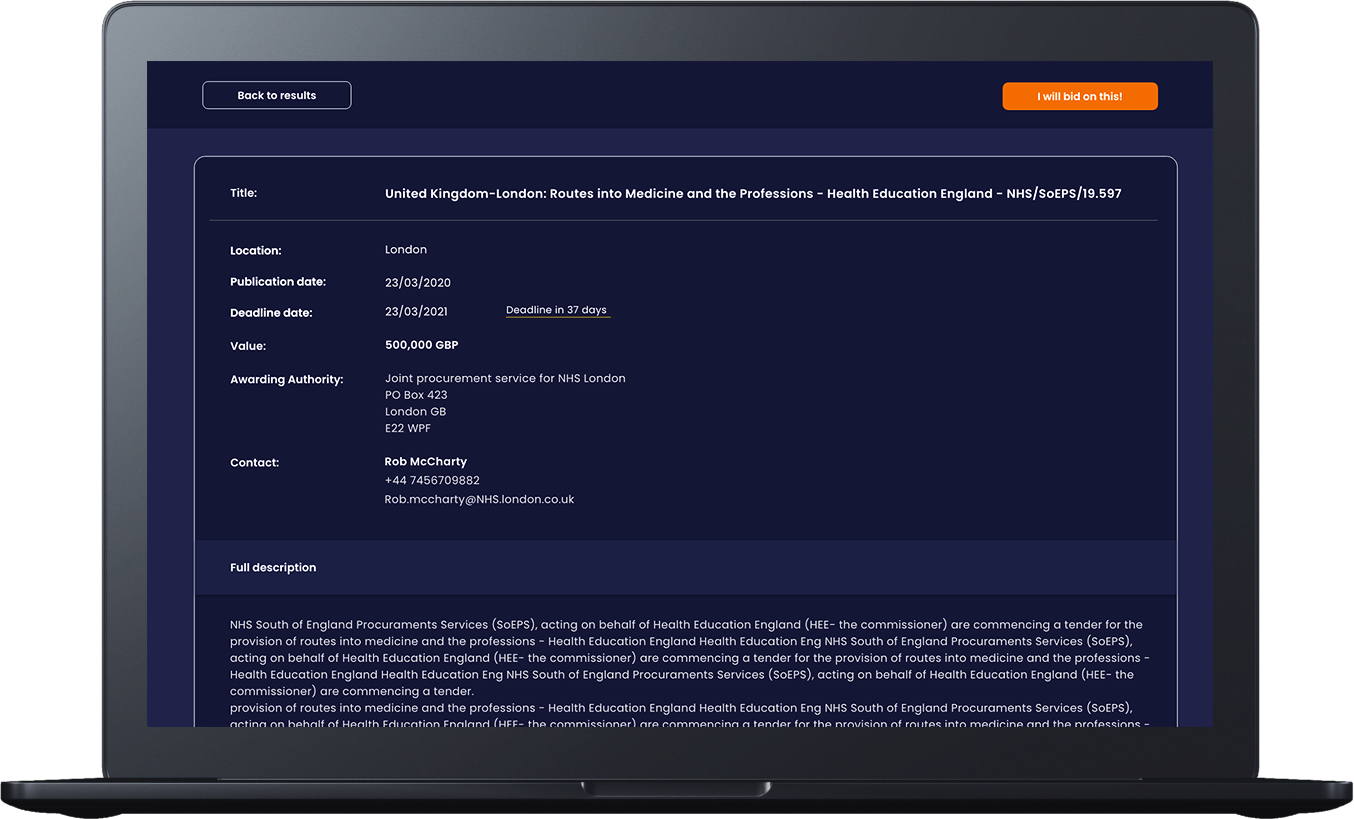 United Kingdom London specific contracts