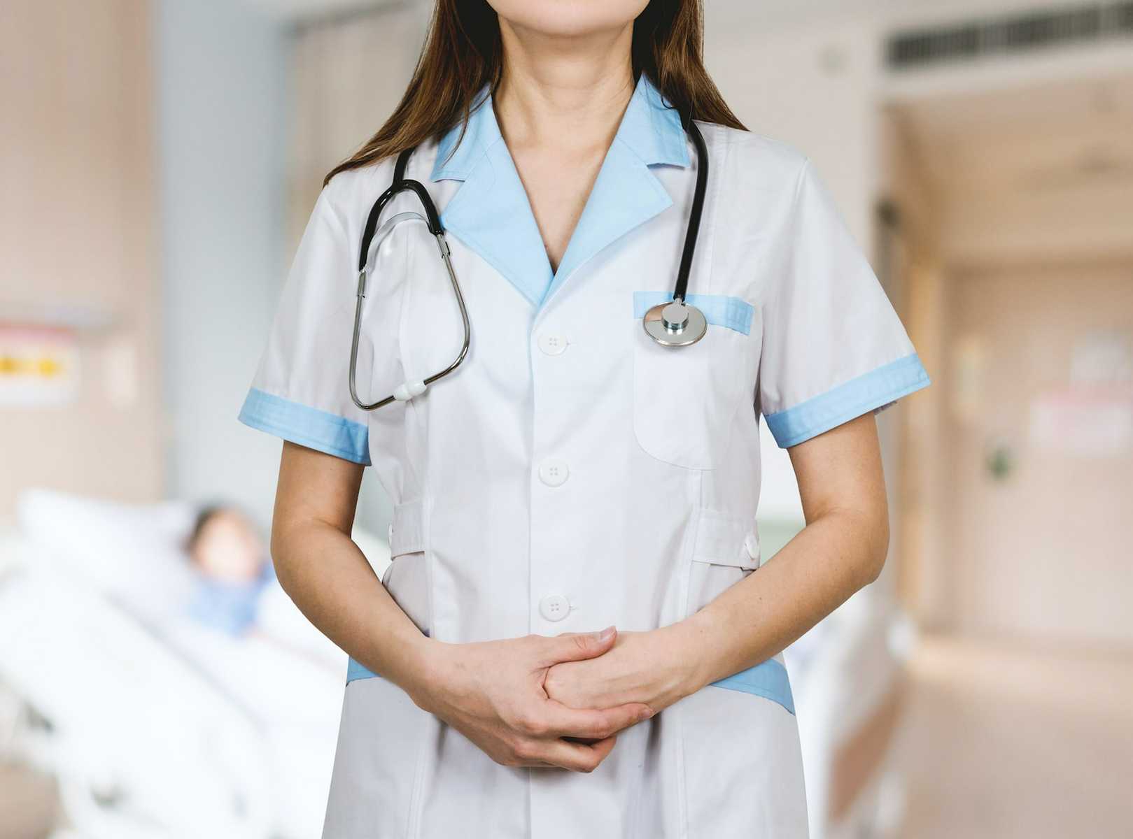 healthcare professional with white uniform